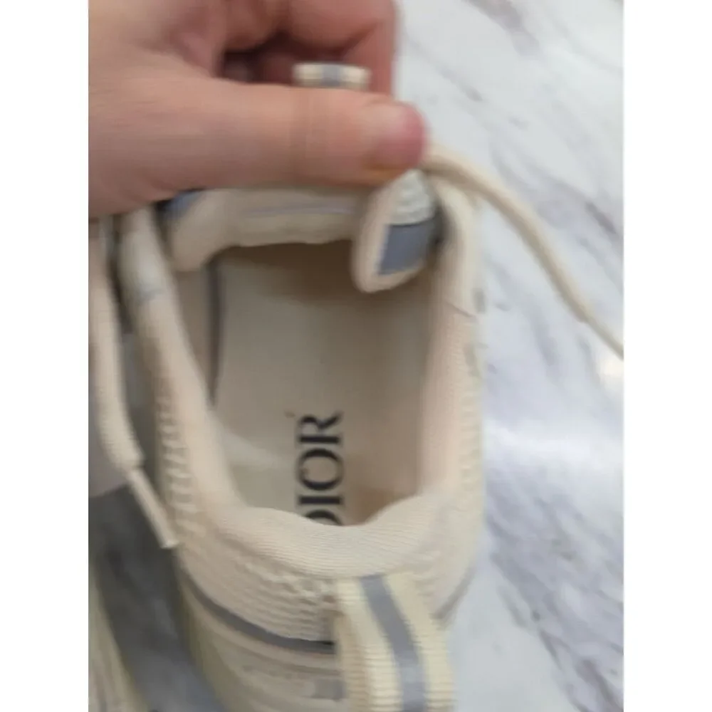 Dior Beige and Light Gray Athletic Sneakers